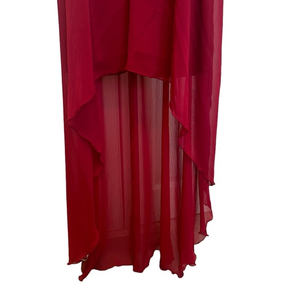 EXPRESS wine/burgundy sleeveless lace up front high low dress sz Large - NWT! - Picture 2 of 10